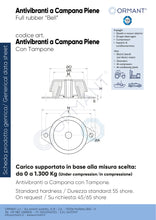 Carica l&#39;immagine nel visualizzatore di Gallery, 3302 ANT. CAMPANA TAMPONE M12 92/45 Sh. 55 CARICO KG 570
