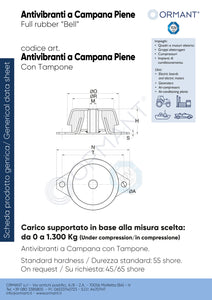 3302 ANT. CAMPANA TAMPONE M12 92/45 Sh. 55 CARICO KG 570